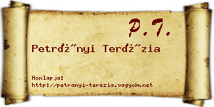 Petrányi Terézia névjegykártya
