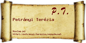 Petrányi Terézia névjegykártya