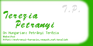 terezia petranyi business card